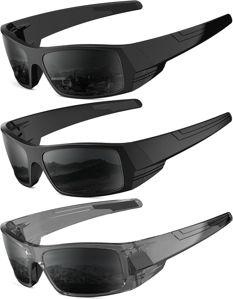 QALLY Store Sports Sunglasses-Men Polarized Mens-Sunglasses: Wrap Around Sun Glasses for Cycling Fishing with UV400 Protection - Image 1